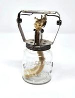 Vintage Scholler Bros Textile Thread Oiler Glass Jar Original Metal Guide & Wick