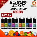 Elux Nic Salt 10ml 10/20mg 50/50 | PACK OF 10 | 20 Flavours | Fast Post