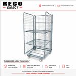 5 X REFURBISHED 3 SIDED ROLL CONTAINER WITH TWO SHELF / CAGE / ROLLING PALLET