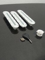 Compatible Future Fin Box Thruster Set with Leash Plug White