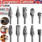 10X Double Cut Tungsten Carbide Burrs Rotary Burr Set Shank Die Grinder Bit