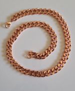 100%Pure Solid Copper Cuban Curb Chain Link 158gr Heavy 12mm 24" Chunky Necklace