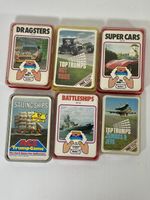 Vintage Top Trumps Cards Bundle 6 packs DRAGSTERS/JETS/SHIPS/HOT RODS/SUPER CARS