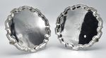 Pair of Antique Silver Plated Card Trays Waiters Salvers Engraved Armorial Crest