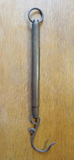 Vintage "Resilient Shenstone" spring balance hanging scale 100lb