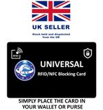 2 x RFID Signal Blocking Card. Credit & Debit Card Blocker Protector - UK Stock