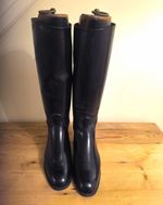 Super Regent Black Leather Long Riding Boots Men's UK10 Made England