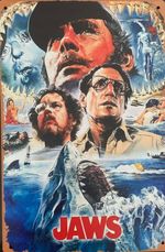 JAWS 1975 TIN PLATE POSTER 12" X 8"  BRAND NEW