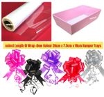 Clear Cellophane Gift Wrap Pink Tray + Bow Hamper Kit Valentines Mothers Day