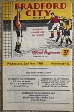 Bradford City v Manchester United League Cup 2nd November 1960