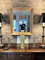Antique Large Pine Framed Mirror