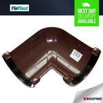 FloPlast Half Round Gutter 90° Bend, Brown – 112mm