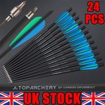 24X 20 inch Carbon Arrows Mini-Bow Bolts Archery Shooting 125grain Steel Tips UK