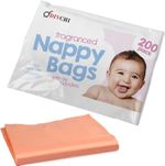 200 Disposable Hygenic Nappy Sack Bin Bags Fragranced Handles Scented Perfumed