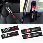 VINTAGE Audi seat belt shoulder pads covers buckle safety cushion pads X2, PAIR