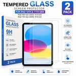 2 Pack Tempered Glass Screen Protector for iPad 10th 2022 & 11th Gen 2025 9H