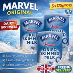 Marvel Original Dried Skimmed Milk Powder 175g Pack Of 3 | UK Free Dispatch Marv