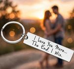 I Love You More More The End I Win Keychain Valentines Love Keyring Gift 50x12mm