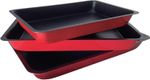 Oven Tray Set Baking Roasting Trays Non Stick Cake Tins Cooking Carbon Steel Pan