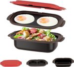 Microwave Oven Egg Cooker Grill Pan with Lid Nonstick Cookware for Grilling