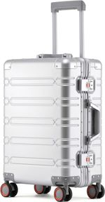 24 Inch All Aluminum Luggage, Aluminum Alloy Hard Shell Suitcase, Lightweight Tr