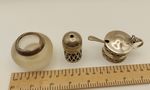 Small Mixed Group Silver Plate Cruet Items Silver Topped Match Stricker