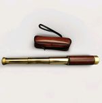 Vintage 3 Draw Telescope Brass & Leather With Case