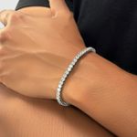 18K White Gold Diamond Tennis Bracelet 7” Minimalist Luxury Chain Jewelry -DVNCI