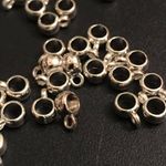 Tibetan Silver Pendant Hangers Bail Connectors Small Smooth Round 9mm 4mm Hole