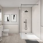 White Metro Vertical Shower Panel Wetwall Waterproof Bathroom Wall 2440x1220mm