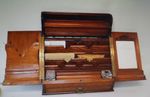 Antique Oak Desk Top Stationery Cabinet with Perpetual Calendar c1880