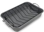 Non Stick Oven Roasting Pan with Rack Heavy Duty Steel Baking Tray