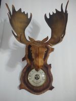 Vtg MCM  Moose Head Mount w/ Barometer Wall Hanging -   Miller Studio France  F1
