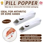 Pill Remover Pill Puncher Popper Pop Pills from Pack Aid for Low Grip White 2pc