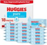 Huggies Pure Plastic Free Baby Wipes - Pack of 18 864 Wipes 99% Water Wet Wipes