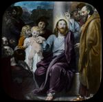 Magic Lantern Slide CHRIST TEACHING HUMANITY C1890 ILLUSTRATION RELIGION JESUS 