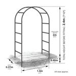 2.4 M Garden Arch Trellis Metal Tubular Frame Climbing Plant Archway Arbour UK🔥