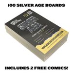 100 Silver Age Comic Book Backing Boards Storage  INC. 2 FREE COMICS