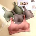 Jelly Support Seamless Gather Bra for Big Breasts Slim Fit, Push-Up Anti-Sagging