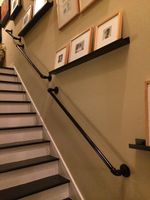 Stair Rail Banister Handrail Industrial Metal Raw Steel Chunky Elbow Style