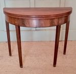 Antique George IV Games Table Burr Wood Demi Lune Fold Out Circa  1830
