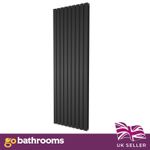 Matt Black Vertical Designer Radiator 1800x610mm Double Flat Panel Heating