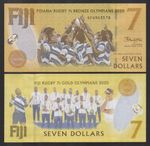 FIJI: B533a P#W122b  7 Fiji Dollars 2020 Commemorative Uncirculated Banknote.
