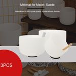 3x 8"/10"/12" Quartz Crystal Singing Bowl Sound Healing Meditation Singing Bowls