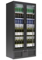 Commercial Double Door Display Bottle Cooler Large Tall Merchandiser Back Bar