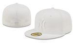 New York Yankees MLB New Era 59FIFTY Fitted Cap HAT 5950 ALL WHITE NEW A22