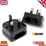 EU European Euro Europe 2-Pin To 3-Pin UK Travel Plug Socket Converter Adapter 