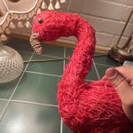 Red Wicker Flamingo Basket with Liner, Small Free Standing Novelty Decor 1