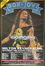 Bon Jovi Skid Row Milton Keynes 1989 Gig Poster Giant size 60 X 40 inches