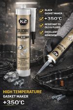 Gasket Maker Seal Black Silicone Oil Resistant Instant 350°C Cartridge High Temp